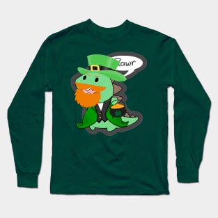 Irish Saint Patricks Day Dinosaur Rawr Long Sleeve T-Shirt